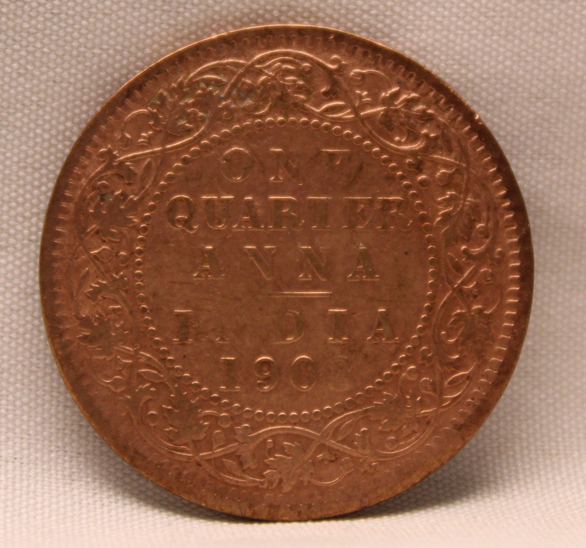 1\4 Anna 1908 Edward VII Bronze coins