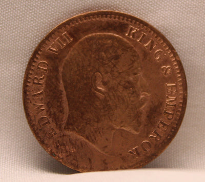 1\4 Anna 1908 Edward VII Bronze coins