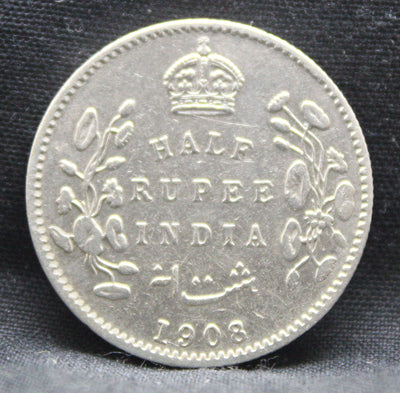 Half Rupee 1908 Edward VII Silver coins