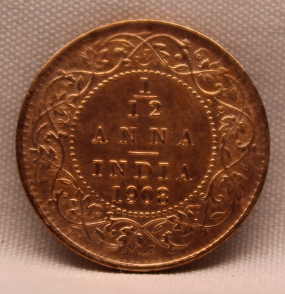 1\12 Anna 1908 Edward VII Copper coins