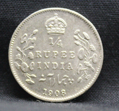 1\4 Rupees 1908 Edward VII Silver coins