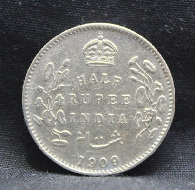 Half Rupee 1909 Edward VII Silver coins