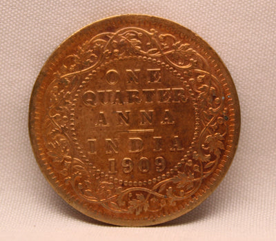 Quarter Anna 1909 Edward VII Bronze coins