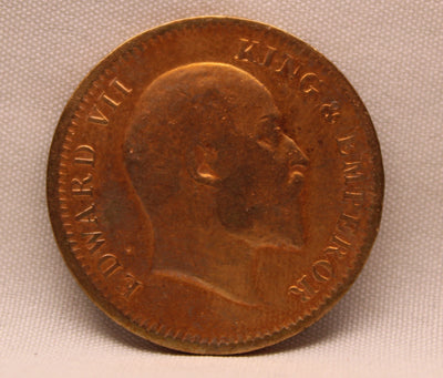 Quarter Anna 1909 Edward VII Bronze coins