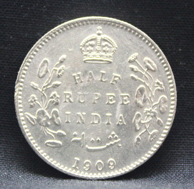 Half Rupee 1909 Edward VII Silver coins