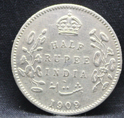 Half Rupee 1909 Edward VII Silver coins