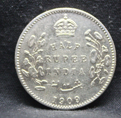 Half Rupee 1909 Edward VII Silver coins