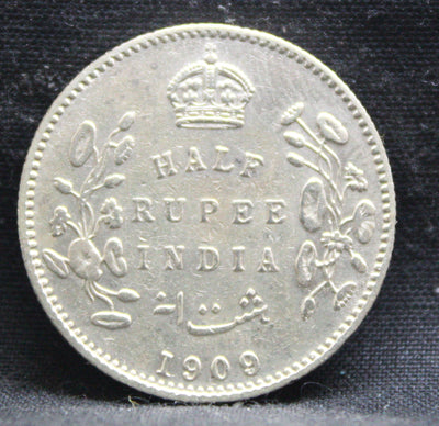 Half Rupee 1909 Edward VII Silver coins