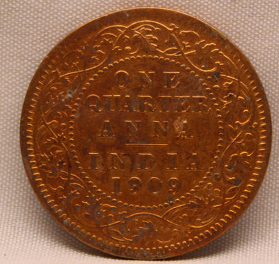 1\4 Anna 1909 Edward VII Bronze coins