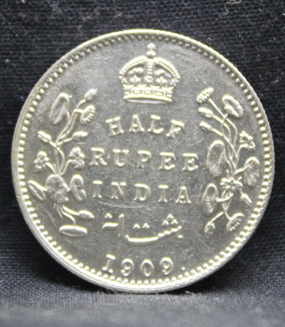 Half Rupee 1909 Edward VII Silver coins