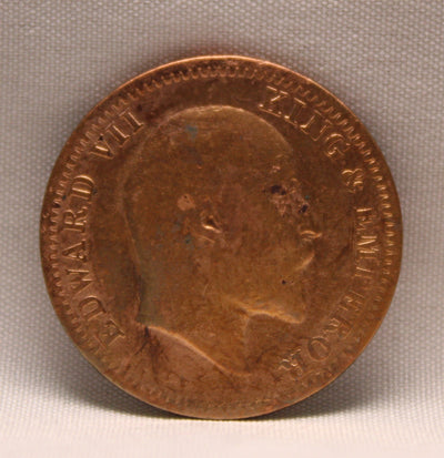 1\4 Anna 1909 Edward VII Bronze coins