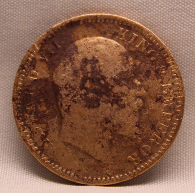 1\4 Anna 1909 Edward VII Bronze coins