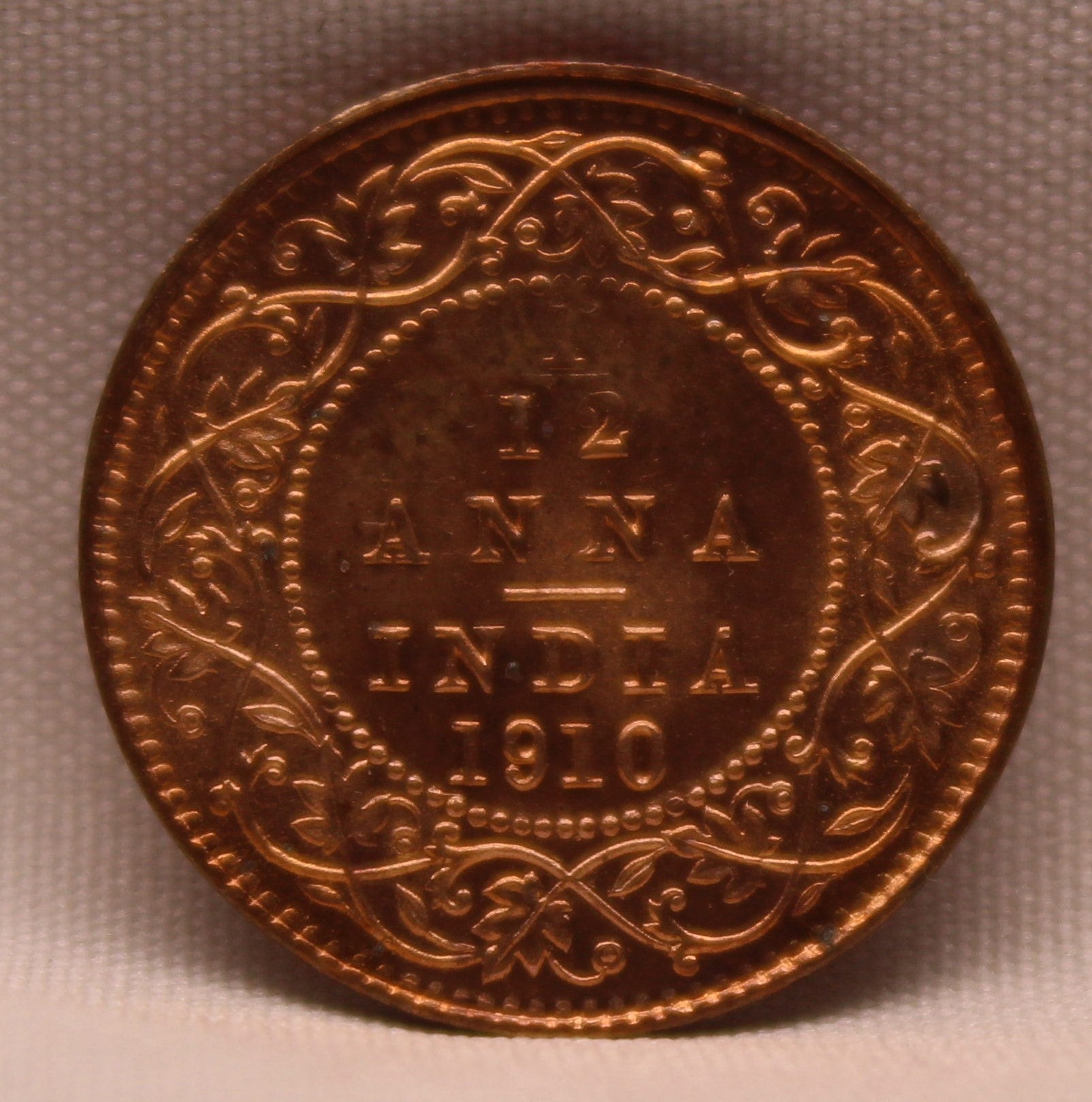 1\12 Anna 1910 Edward VII Copper coins