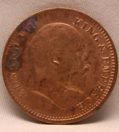 1\4 Anna 1910 Edward VII Bronze coins