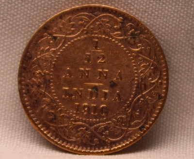 1\12 Anna 1910 Edward VII Copper coins