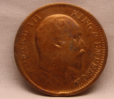 1\4 Anna 1910 Edward VII Bronze coins