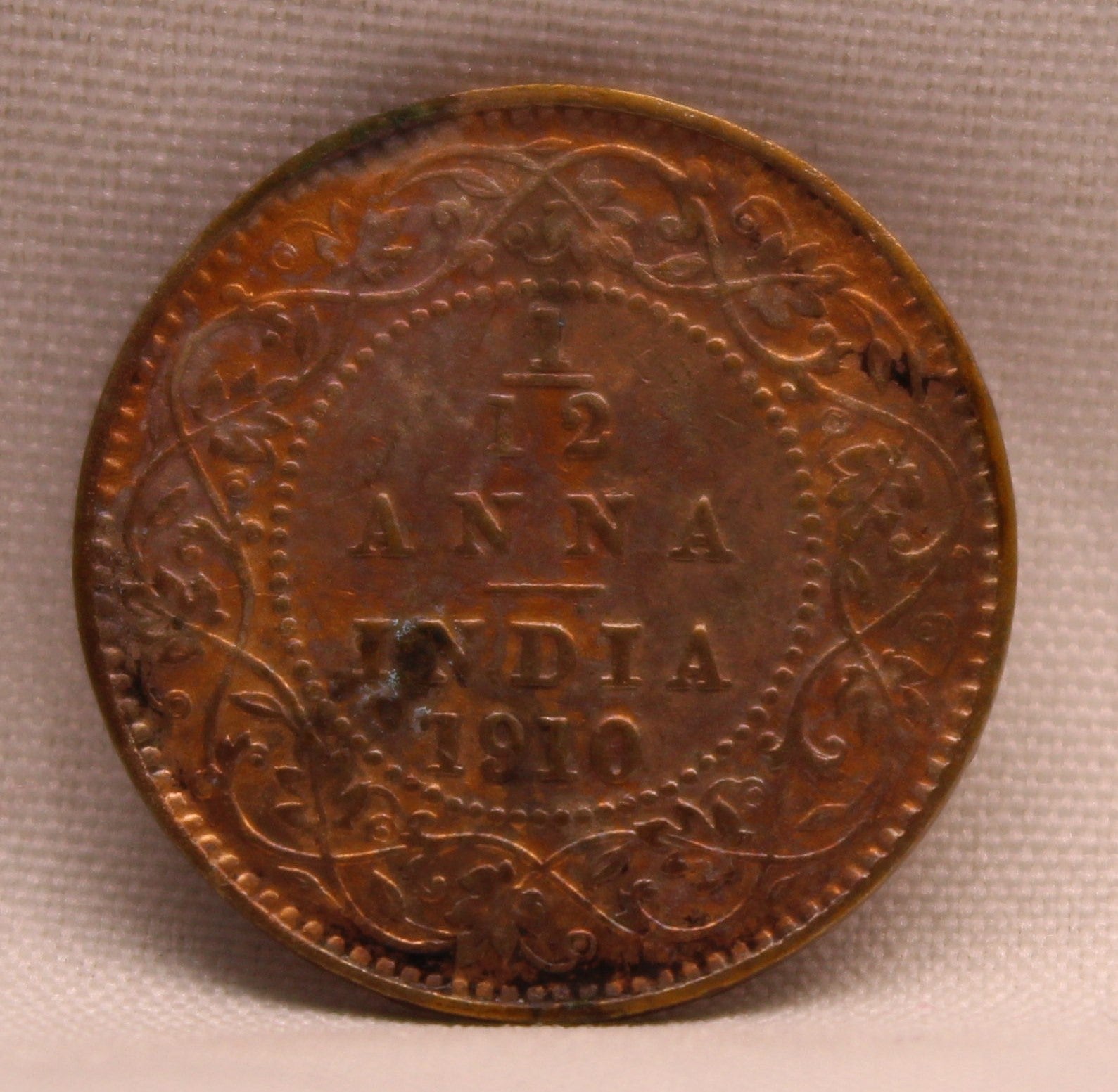 1\12 Anna 1910 Edward VII Copper coins