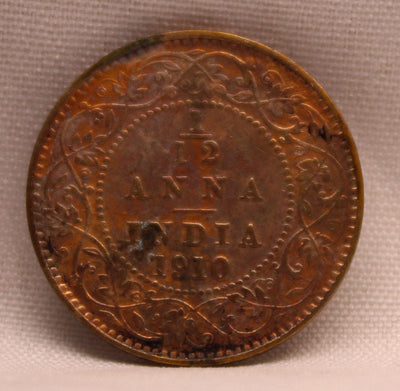 1\12 Anna 1910 Edward VII Copper coins