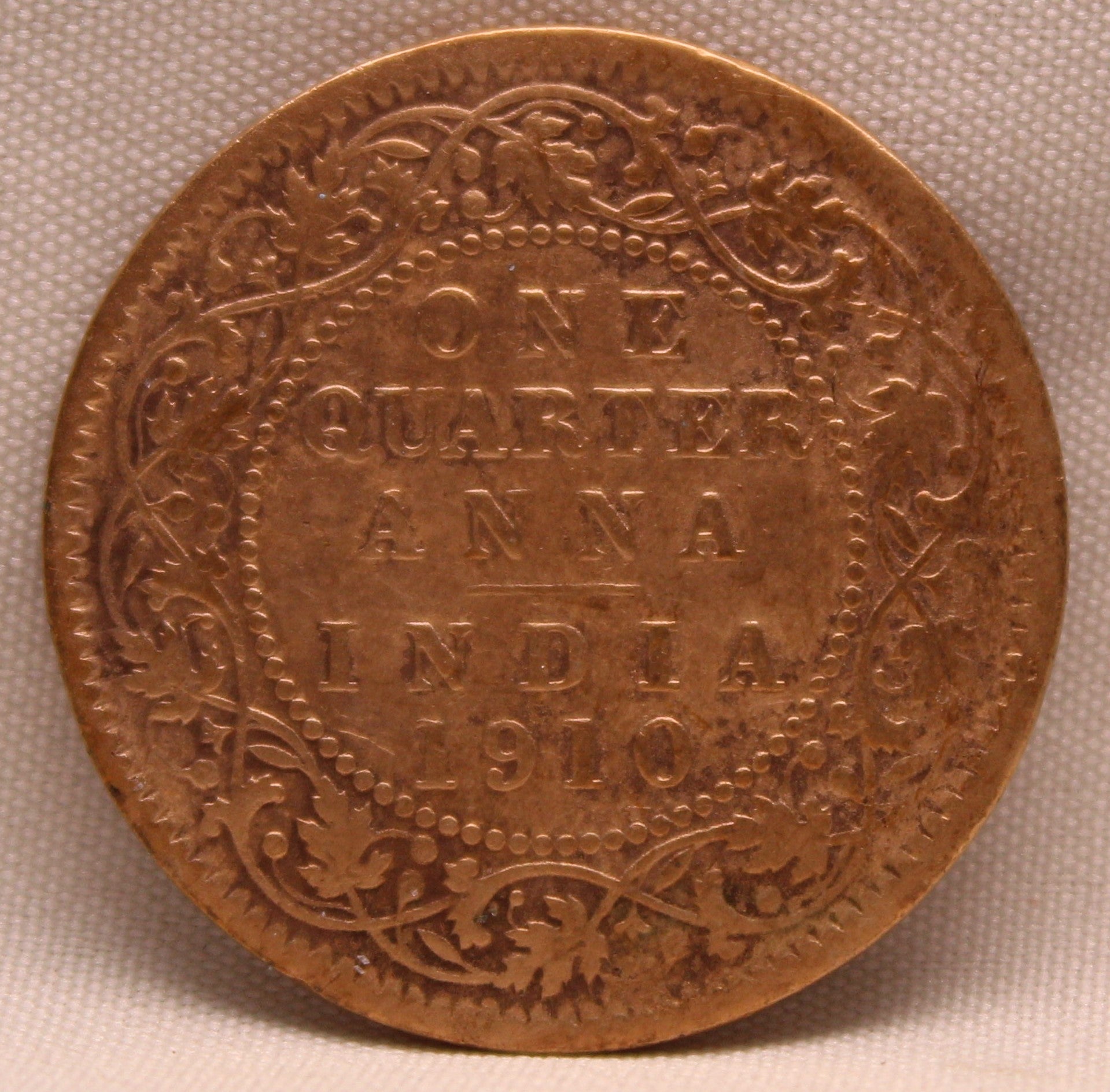 1\4 Anna 1910 Edward VII Bronze coins