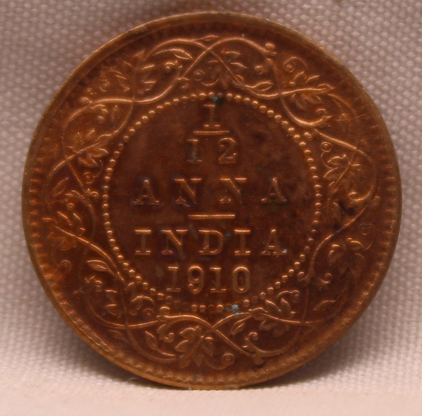 1\12 Anna 1910 Edward VII Copper coins