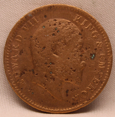 1\4 Anna 1910 Edward VII Bronze coins