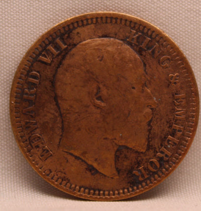 1\4 Anna 1910 Edward VII Bronze coins