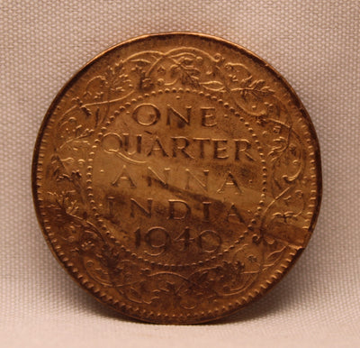 1/4 Anna 1940 George VI Copper coins