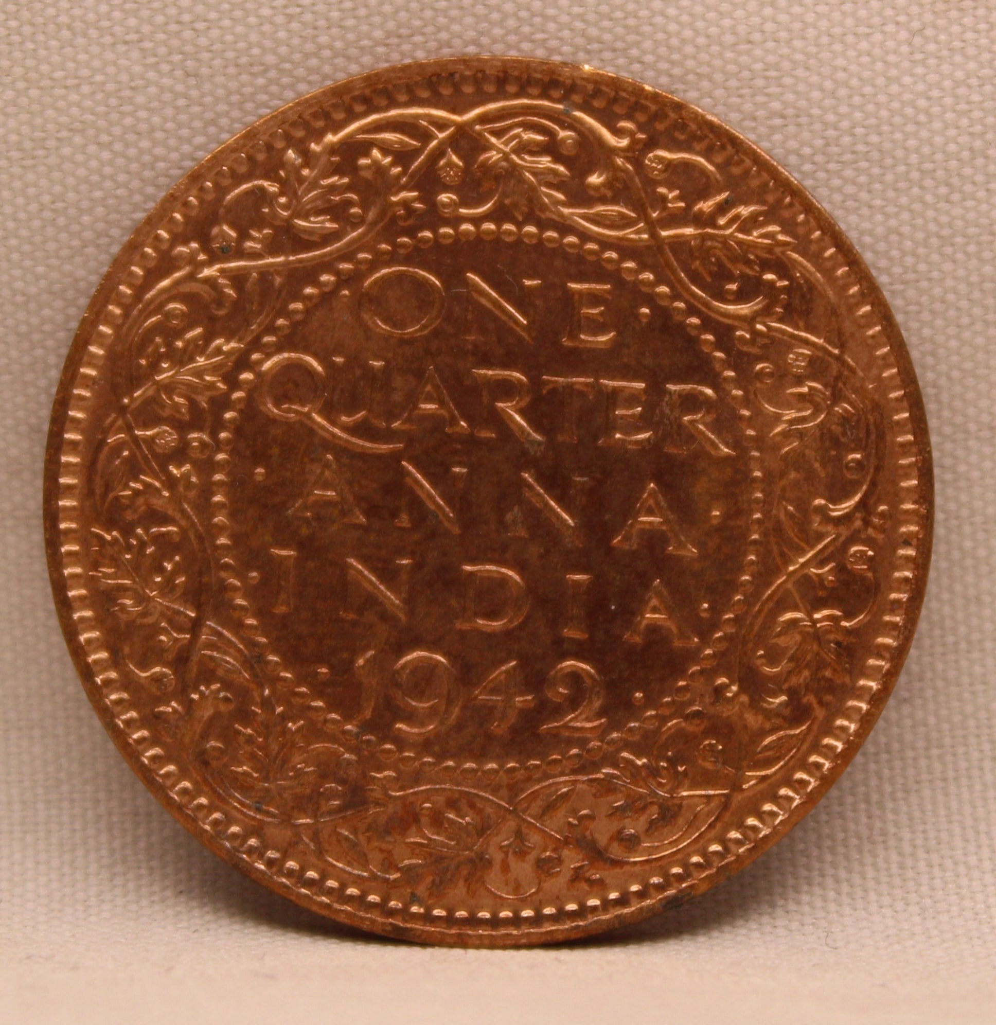 1\4 Anna 1942 George VI Copper coins