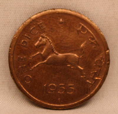 One Pice - Galloping Horse Coin -1955-UNC