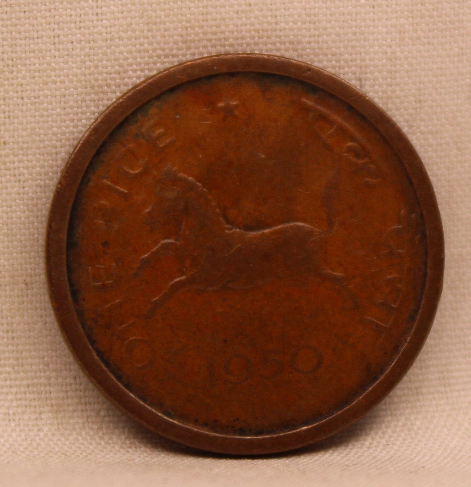 One Pice - Galloping Horse Coin -1950-AUNC