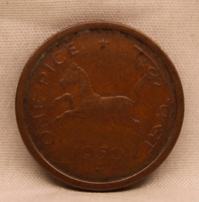 1/2 Anna - Standing Bull- 1950 - UNC