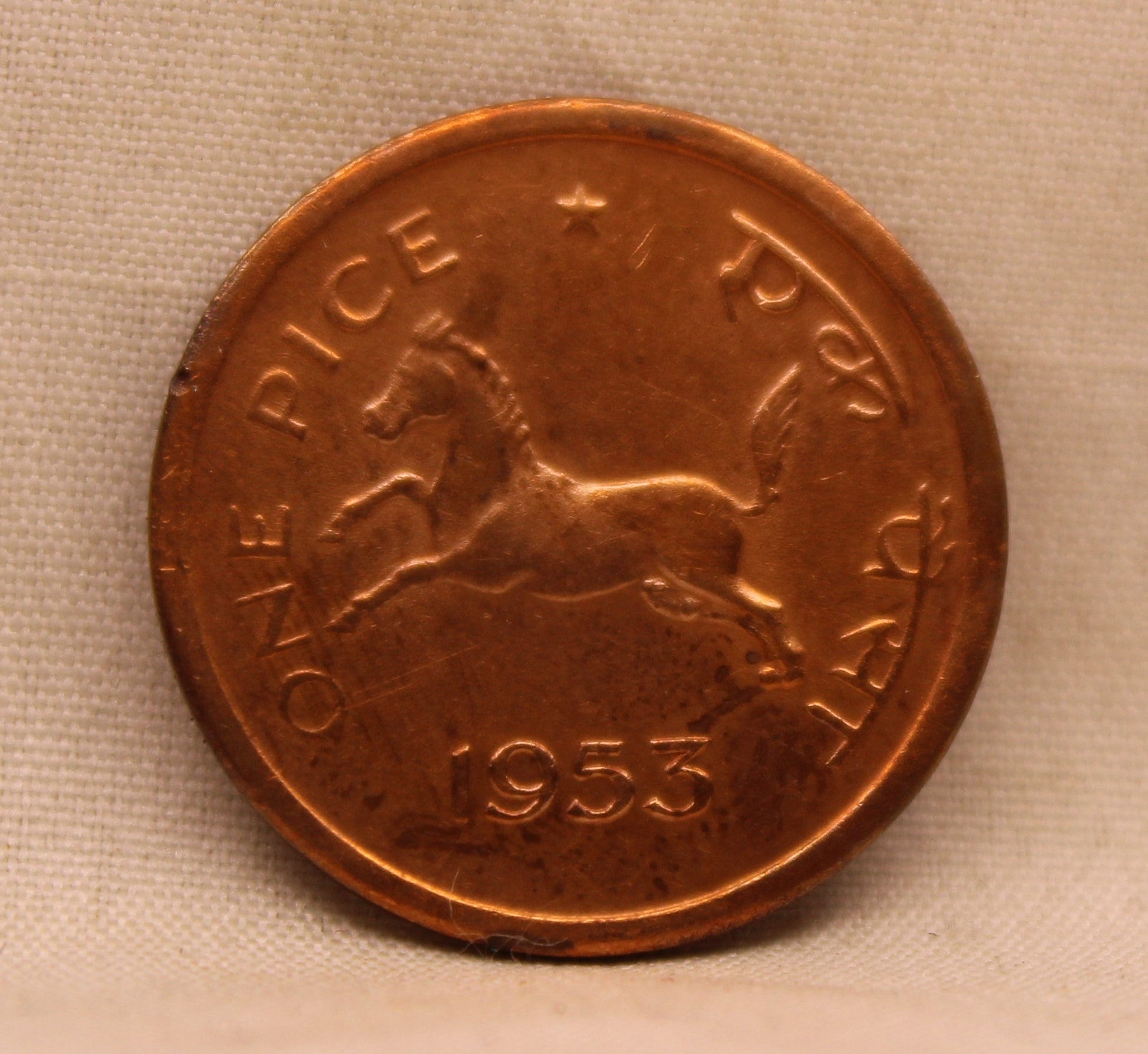 One Pice - Galloping Horse Coin - 1953 - UNC