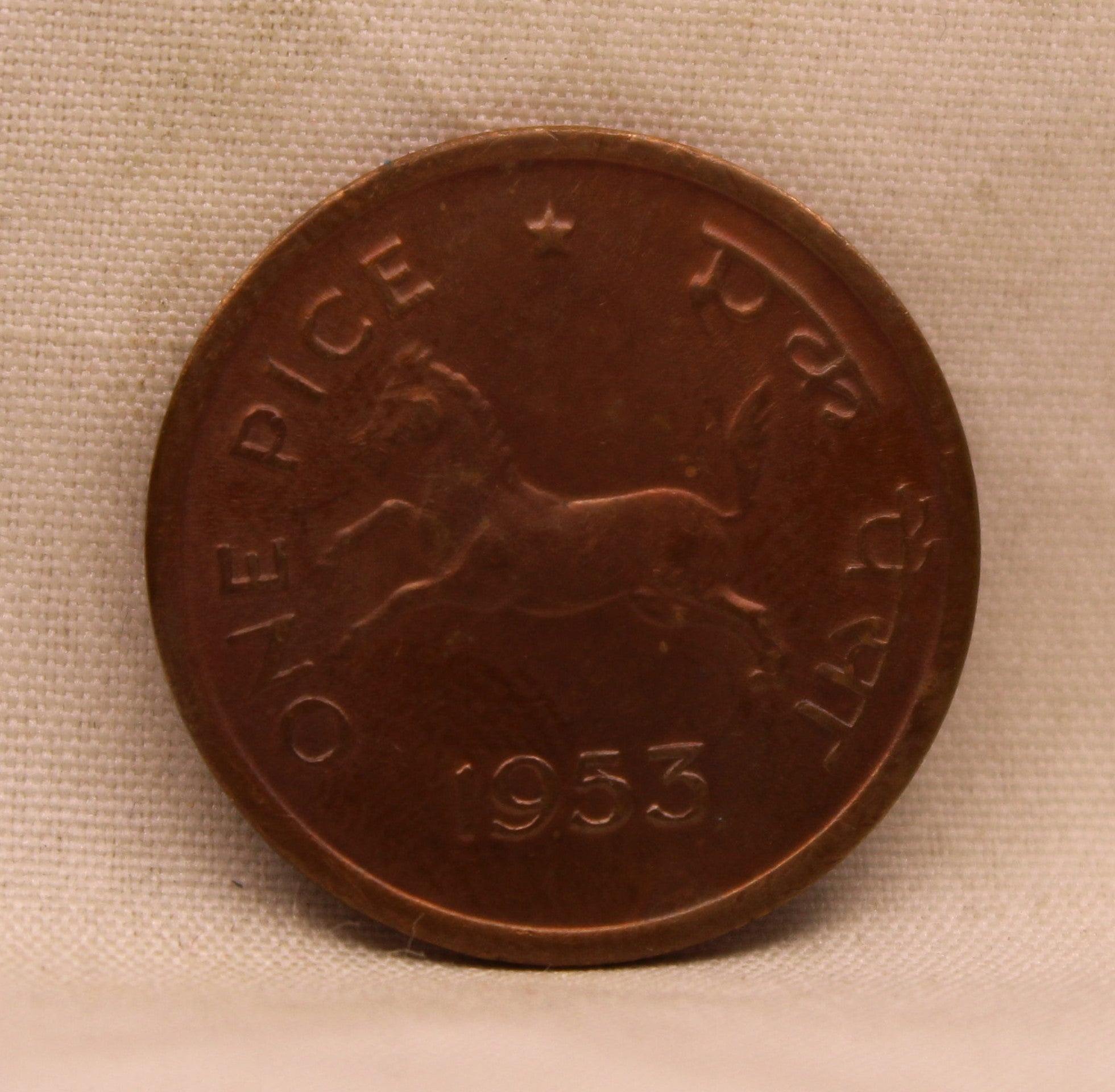 One Pice - Galloping Horse Coin - 1953 - UNC