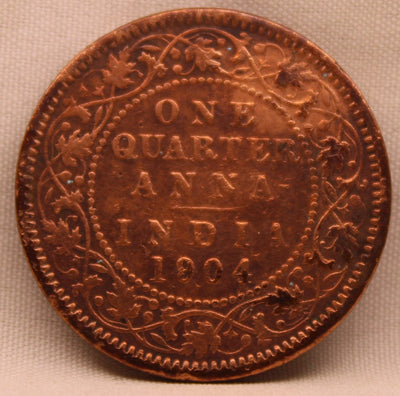 Quarter Anna 1904 Edward VII Copper Coins