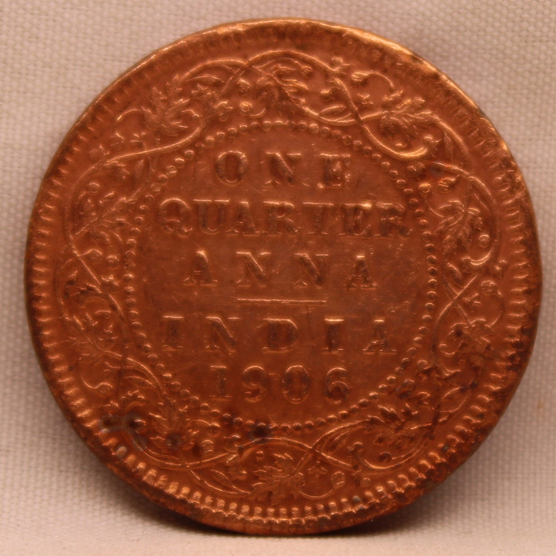 Quarter Anna 1906 Edward VII Copper Coins