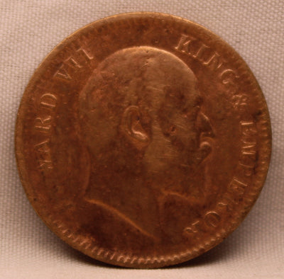 1\4 Anna 1908 Edward VII Bronze Coins