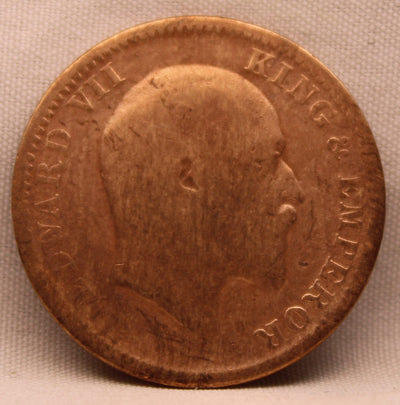 1\4 Anna 1910 Edward VII Bronze Coins