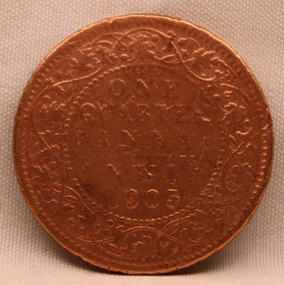 Quarter Anna 1905 Edward VII Copper Coins