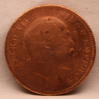 Quarter Anna 1905 Edward VII Copper Coins