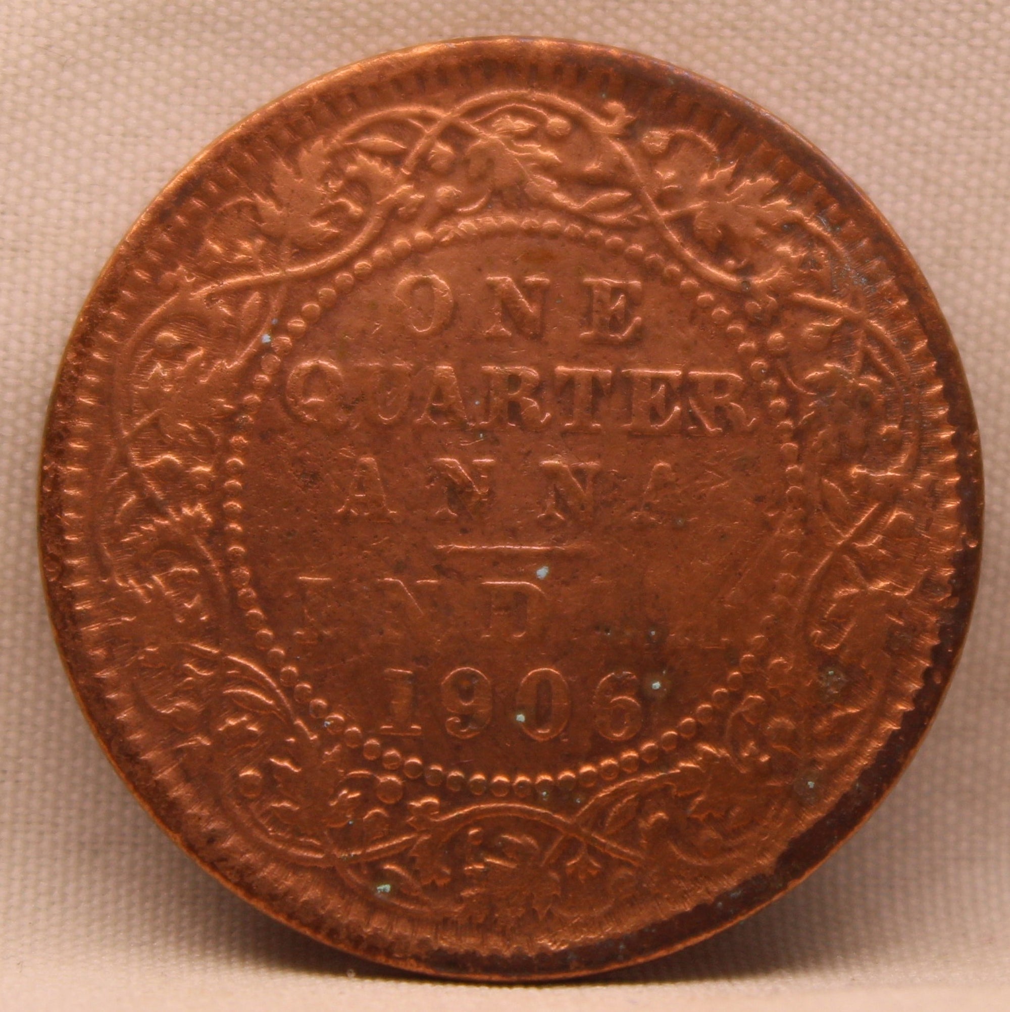 1\4 Anna 1906 Edward VII Bronze Coins