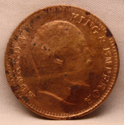 Quarter Anna 1906 Edward VII Copper Coins