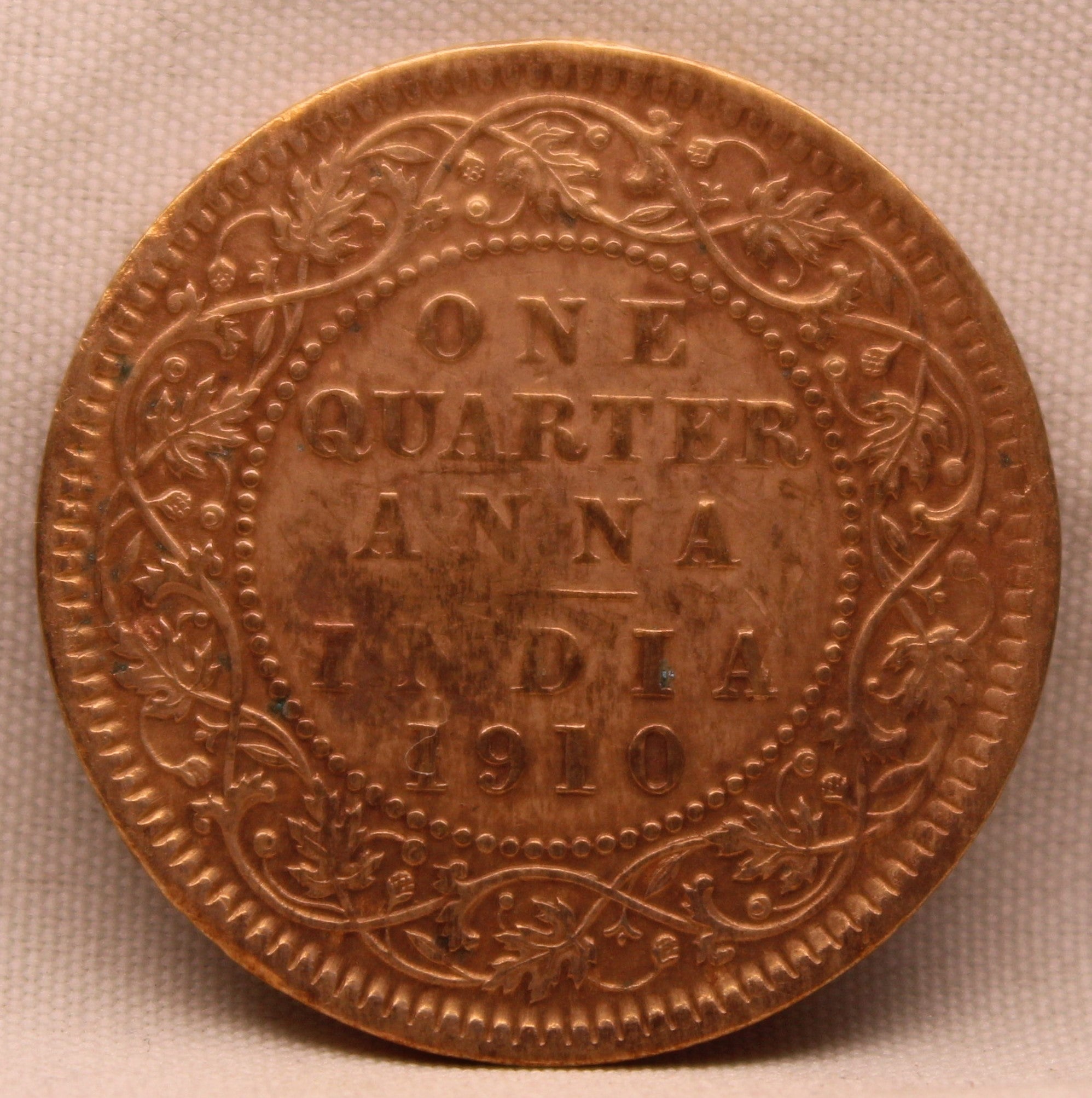 Quarter Anna 1910 Edward VII Copper Coins