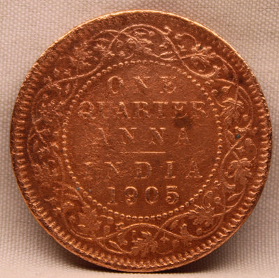 Quarter Anna 1905 Edward VII Copper Coins