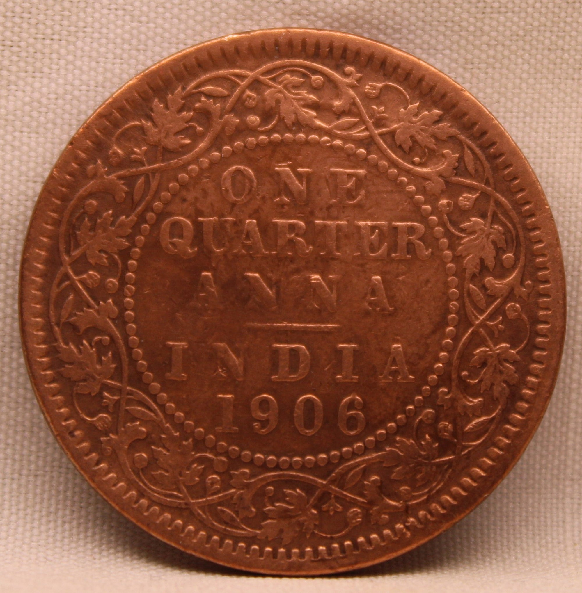 Quarter Anna 1906 Edward VII Copper Coins