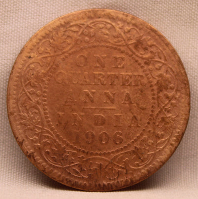 1\4 Anna 1906 Edward VII Bronze Coins