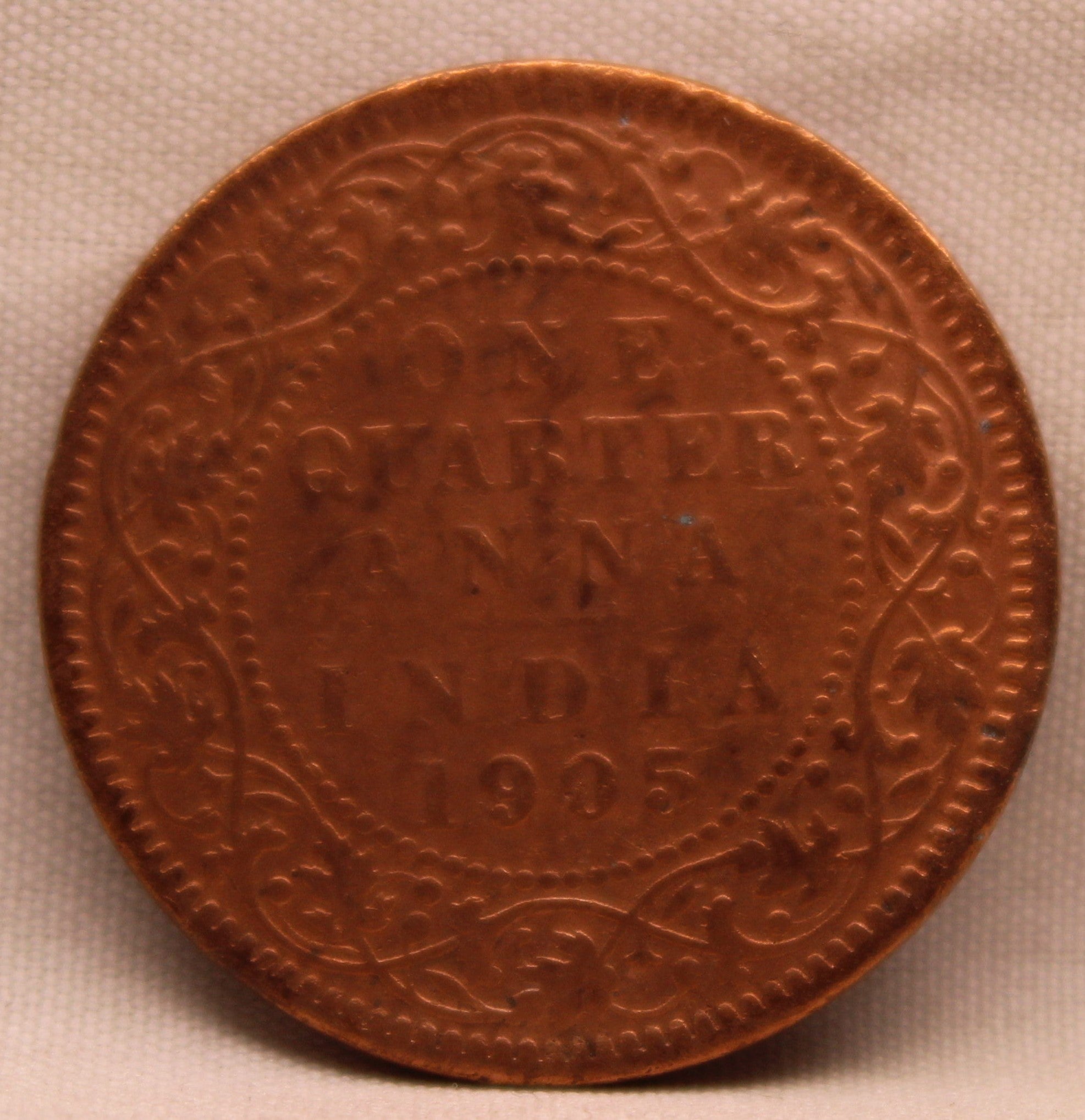 Quarter Anna 1905 Edward VII Copper Coins