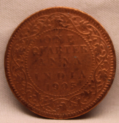 Quarter Anna 1905 Edward VII Copper Coins