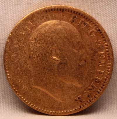 Quarter Anna 1907 Edward VII Bronze Coins