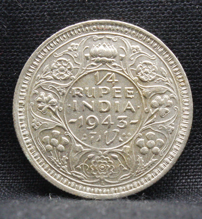 Quarter Rupee 1943 George VI Silver coins