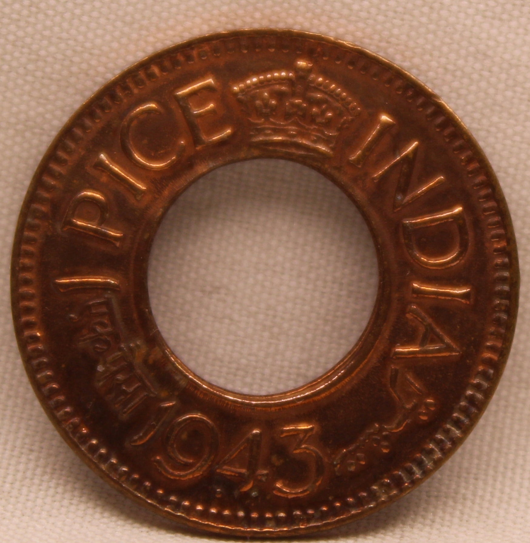 1 Pice 1943 George VI Copper coins